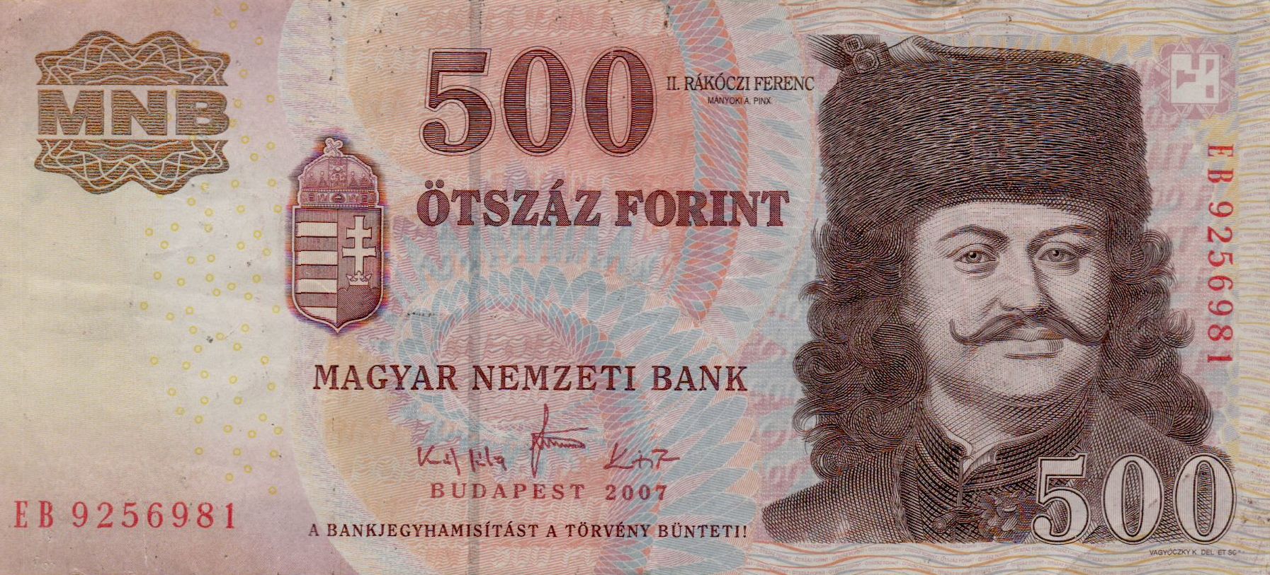 Hungary 500 2007 XF P-196/a